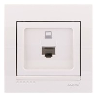 Розетка компьютерная, белая, Deriy, Lezard