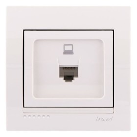 Розетка компьютерная, белая, Deriy, Lezard
