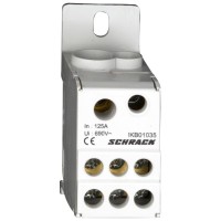 Блок відгалужувальних клем головної електричної лінії Schrack IKB01035 125А 1P (вхід 1×35мм² виходи 6×16мм²)