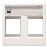 Подвійна накладка комунікаційної розетки ABB Zenit N2218.2 BL 2М (біла)