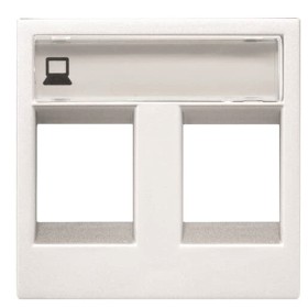 Двойная накладка коммуникационной розетки ABB Zenit N2218.2 BL 2М (белая)