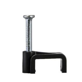 Кабельна скоба Аско-Укрем 6мм плоска чорна 100шт (A0150030029)