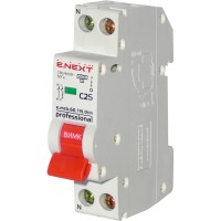 Модульный автоматический выключатель E.Next e.mcb.pro.60.1N.С25.thin 1р+N 25А C (p055003)