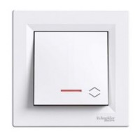 Переключатель 1-клавишный с подсветкой белый Asfora, EPH1500121