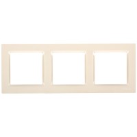 Рамка потрійна горизонтальна Simon 10 кремова