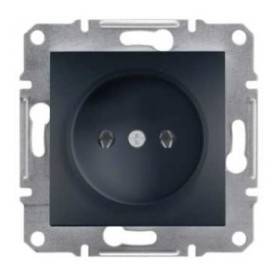 Розетка одинарная без рамки антрацит Asfora, EPH3000171