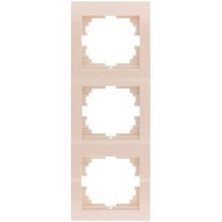 Рамка 3-місна вертикальна кремова, Deriy, Lezard