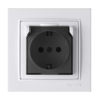 Розетка Nilson Thor біла 1-на з заземленням з кришкою ( 27111018 )