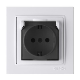 Розетка Nilson Thor біла 1-на з заземленням з кришкою ( 27111018 )