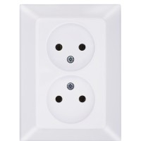 Двойная розетка NE-AD ARAS 93-110-75 белая