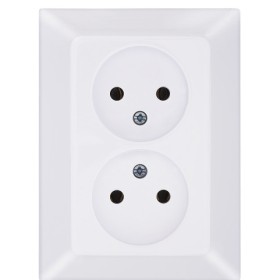 Подвійна розетка NE-AD ARAS 93-110-75 біла