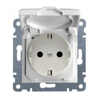 Розетка з кришкою, WL1150 Lumina-2, біла, Hager