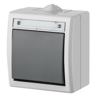 Одноклавішний вимикач Elektro-Plast Aquant 1201-10 (сірий)