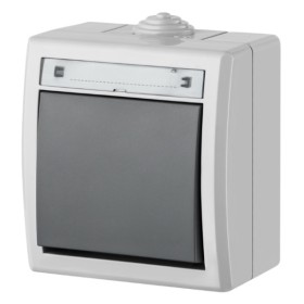 Одноклавішний вимикач Elektro-Plast Aquant 1201-10 (сірий)