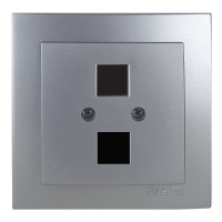 Розетка Nilson Touran срібло комп'ютерна 2-на без модуля ( 24131043 )