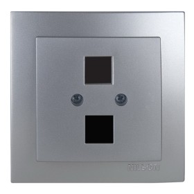 Розетка Nilson Touran срібло комп'ютерна 2-на без модуля ( 24131043 )