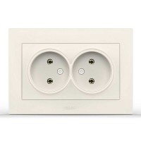 Розетка EL-BI VEGA белая 2-я без заземления ( 510-010230-908 )