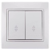 Выключатель 2-кл. проходной белый Mira, Lezard