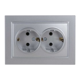 Розетка Nilson Thor срібло 2-на з заземленням ( 27131025 )