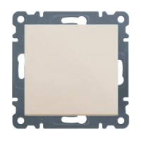 Вимикач 1-клавішний однотактний, WL0111 Lumina-2, кремовий, Hager