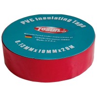 Ізоляційна стрічка TOSUNlux PVC 20м червона (6940151079842)