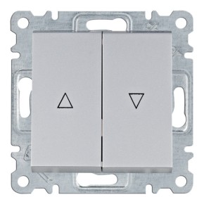 Выключатель для жалюзи Hager WL0322 Lumina 10АХ/230В (серебристый)