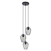 Подвесной светильник, люстра Eglo 49479 Newtown E27 3x60W IP20 черный
