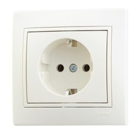 Розетка с з/к белая Mira, Lezard