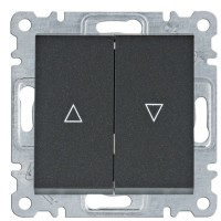 Выключатель для жалюзи Hager WL0323 Lumina 10АХ/230В (черный)