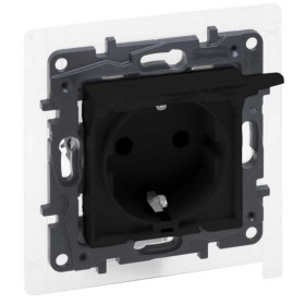 Розетка Legrand Niloe Step 16А 250В с крышкой и заземлением IP44 зажимной механизм черная (863523)