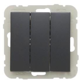 Триклавішний вимикач Logus 21088 TPM 10АХ 250В (чорний матовий)