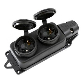 Колодка двойная Lezard 2Р+РЕ 1х16А