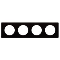 Четырехпостовая рамка Legrand Celiane (066684) (черный лак)