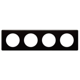 Четырехпостовая рамка Legrand Celiane (066684) (черный лак)