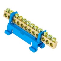 Изолированная шина TNSy «N» ШЛС6х9-12 стойка на DIN-рейку синяя (TNSy5500178)