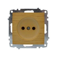 Розетка ELBI ZENA Woodline клен 1-я без заземления без рамки ( 609-012700-215 )