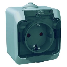 Розетка із заземленням сіра Cedar Plus