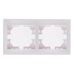 Рамка 2-местная горизонтальная белая, Mira, Lezard