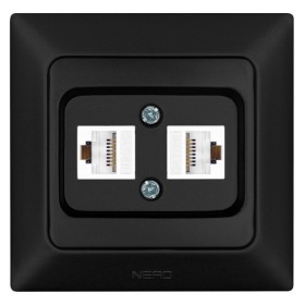 Комп'ютерна розетка NE-AD ARAS 93-124-21-D2 2 CAT5E чорна
