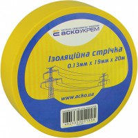 Ізоляційна стрічка Аско-Укрем 0,13x19мм/20м жовта (A0150020039)
