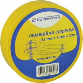 Ізоляційна стрічка Аско-Укрем 0,13x19мм/20м жовта (A0150020039)