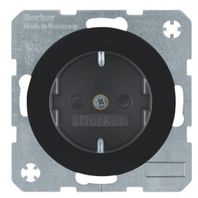 Розетка черная с з/к и шторками Berker R.x
