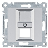 Двойная панель Hager WL2322 Lumina для RJ12/RJ45 (серебристая)