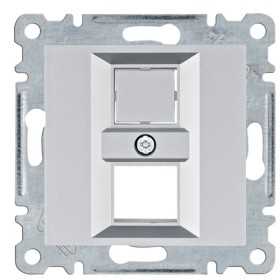 Двойная панель Hager WL2322 Lumina для RJ12/RJ45 (серебристая)