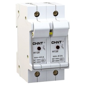 Держатель предохранителей Chint RT28-63X 2P до 63А 14х51мм с индикацией (520516)