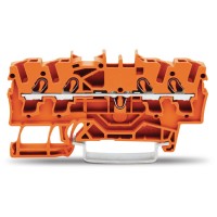 Прохідна клема Wago 2002-1402 на 4 провідники 2,5мм² 5мм (помаранчева)