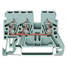 Трипровідна компактна клема Wago 870-681 TS35 (сіра)