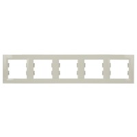 Рамка 5-местная горизонтальная кремовая Asfora, EPH5800523