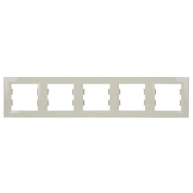 Рамка 5-местная горизонтальная кремовая Asfora, EPH5800523