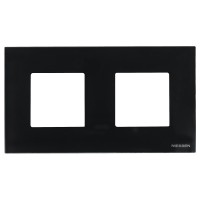 Двомісна рамка ABB Zenit N2272 CN скло (чорне)